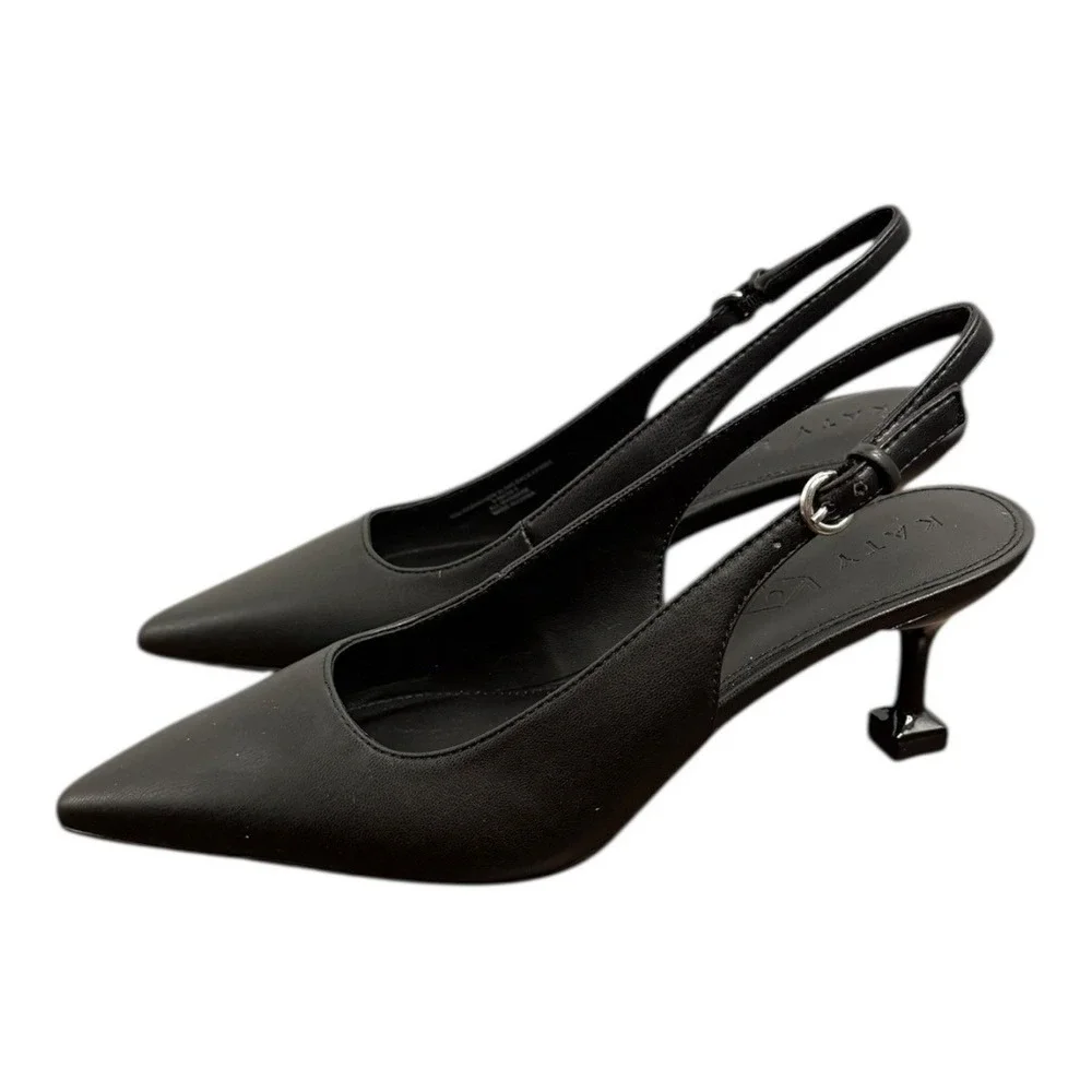 Katy Perry The Oceanview Slingback Heels‎ Softy Nappa Black 9 NIB